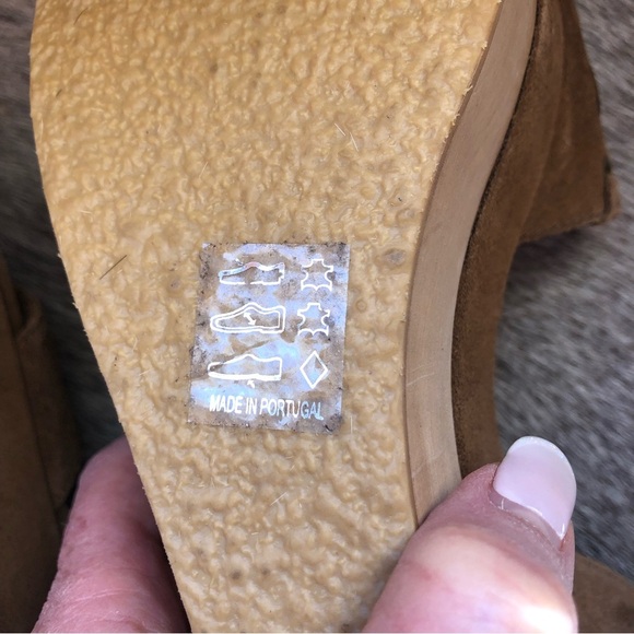 NWOT All Saints Yuki platform sandal in cognac caramel suede boho EU 41 or 10-11 - Picture 10 of 10